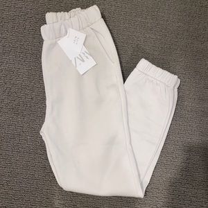 Zara Plush Jogging Pants in Stone